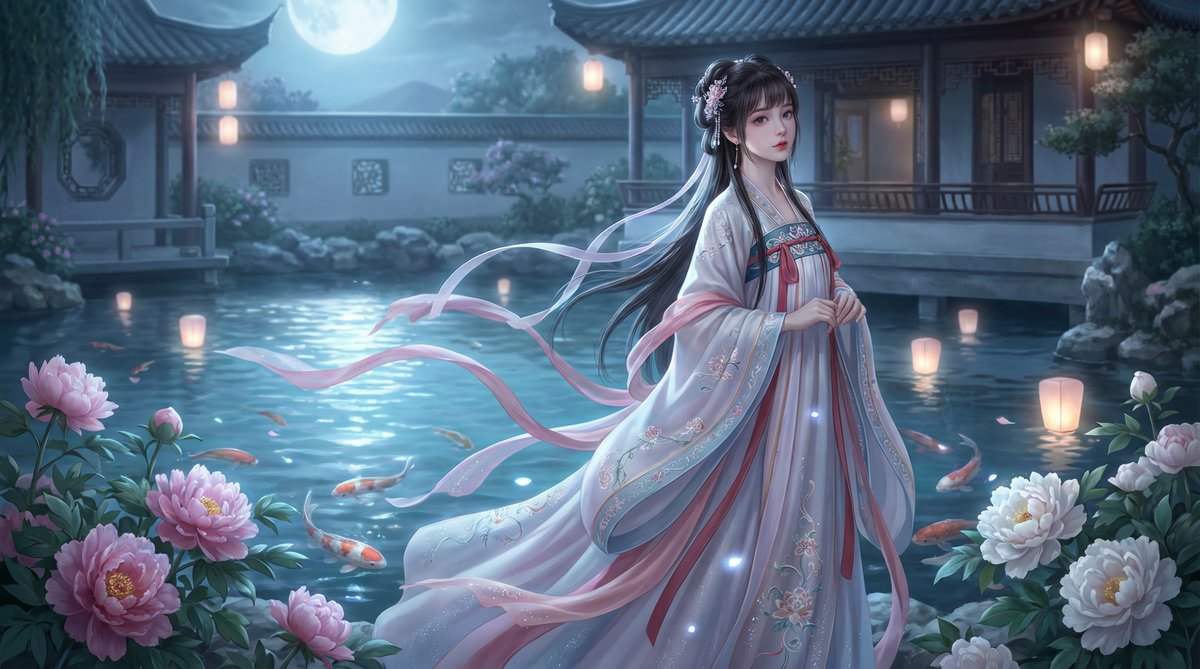 黄色仓库视频-月下汉服美人